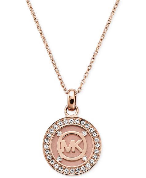 michael kors rose gold disc pendant